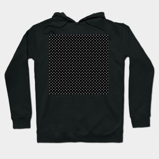 White on black polka dots Hoodie